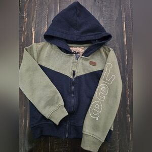 Lee Navy & Green Hooded Jacket Boys Size 24M Colorblock Lightweight